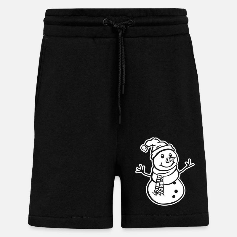 Bonhomme de neige - Short bio décontracté fabriqué en UE - SOLID BLACK