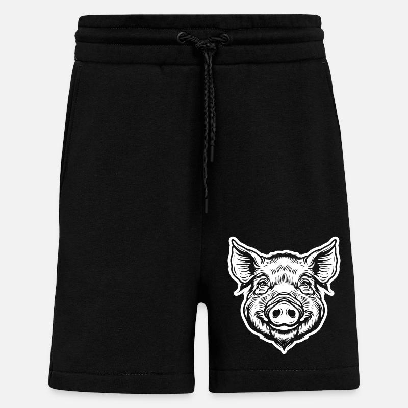 Cochon Cochon - Short bio décontracté fabriqué en UE - SOLID BLACK