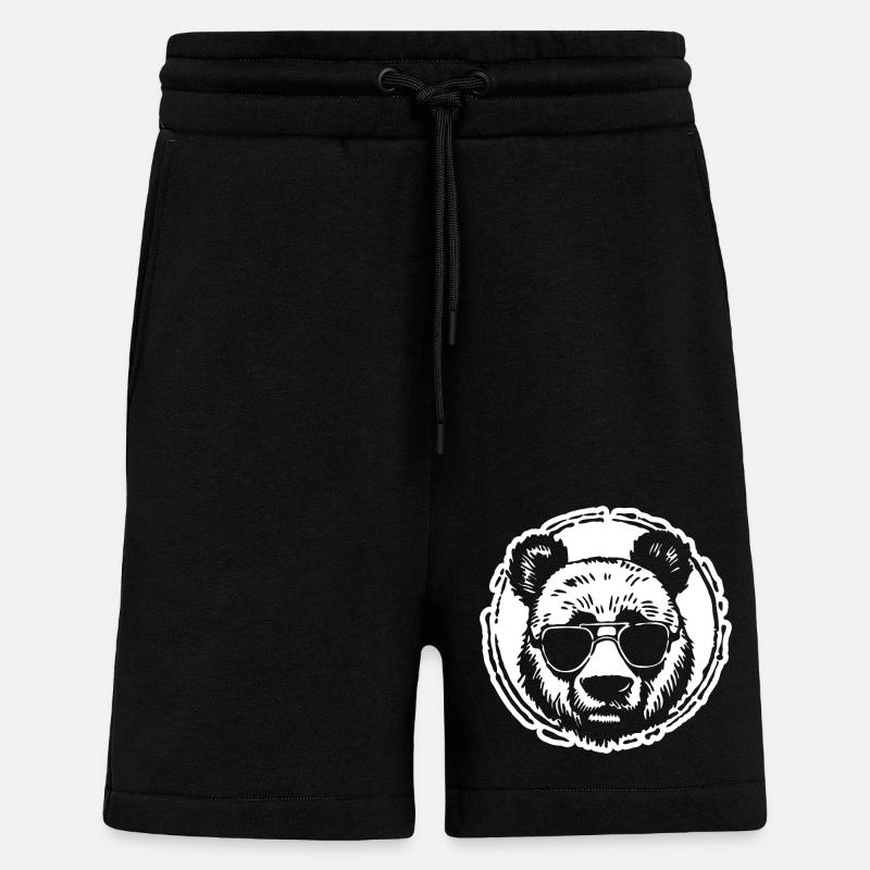 Panda Panda Ours - Short bio décontracté fabriqué en UE - SOLID BLACK