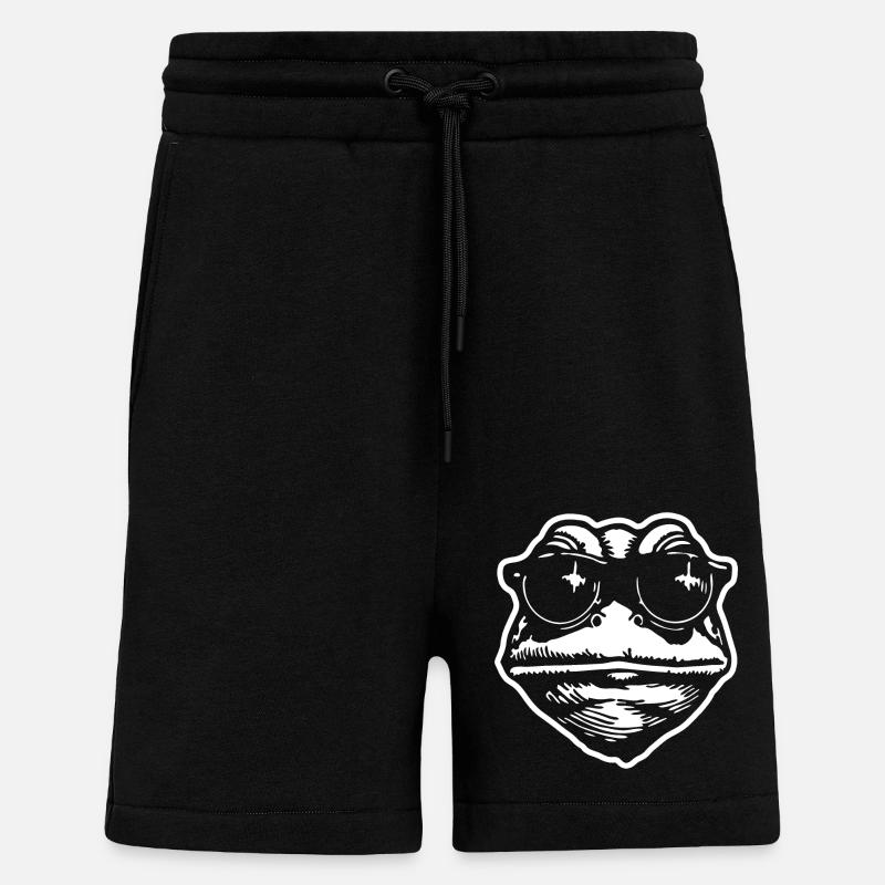 Crapaud grenouille - Short bio décontracté fabriqué en UE - SOLID BLACK