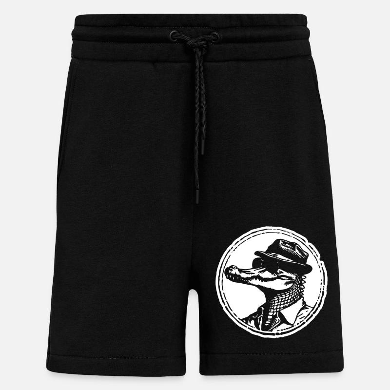 Crocodile Alligator - Short bio décontracté fabriqué en UE - SOLID BLACK