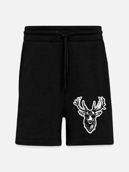 Roe deer, fawn, roe deer - Shorts - made by SPREAD - SOLID BLACK