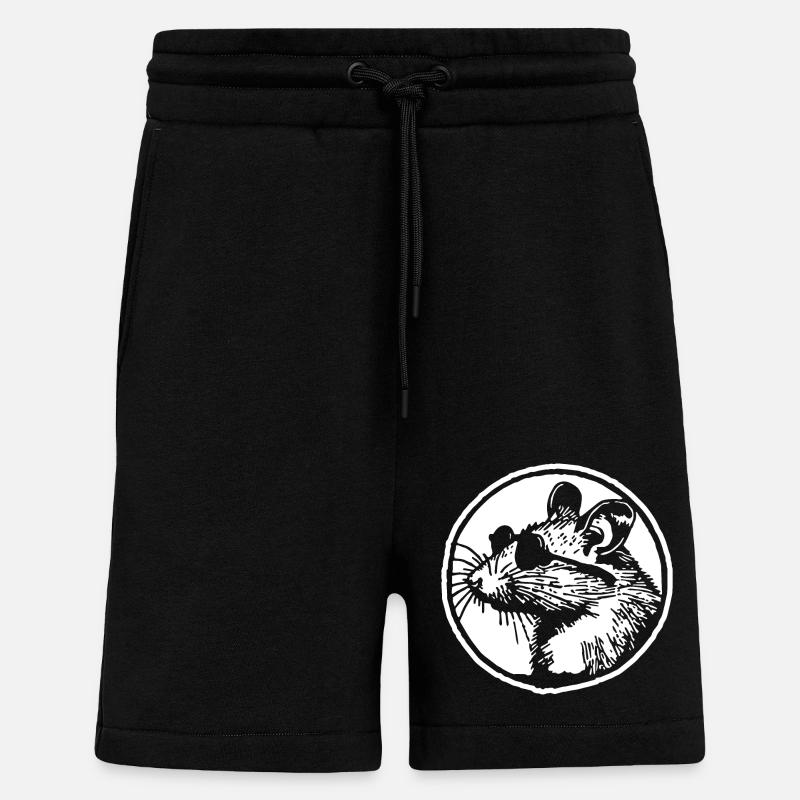 Souris Rat - Short bio décontracté fabriqué en UE - SOLID BLACK