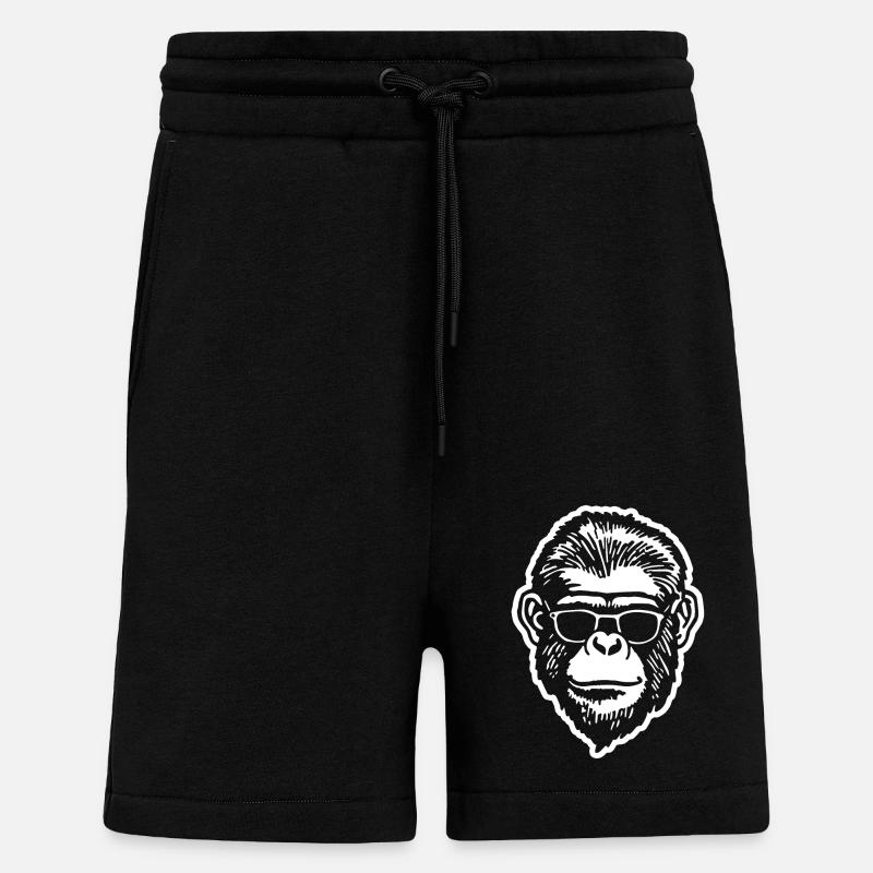 Monkey Monkey Monkey Face - Shorts - made by SPREAD - SOLID BLACK
