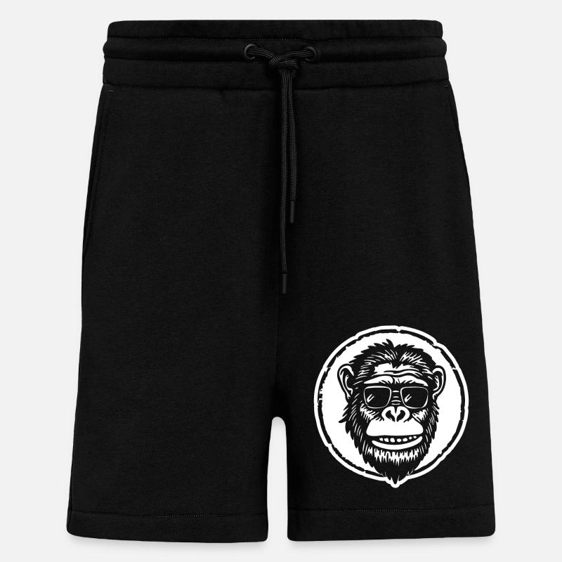 Monkey Monkey Face - Shorts - made by SPREAD - SOLID BLACK