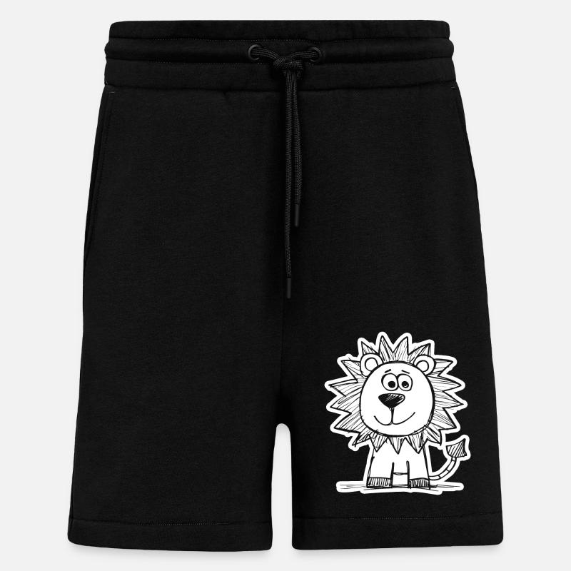 Lion Tête de Lion - Short bio décontracté fabriqué en UE - SOLID BLACK