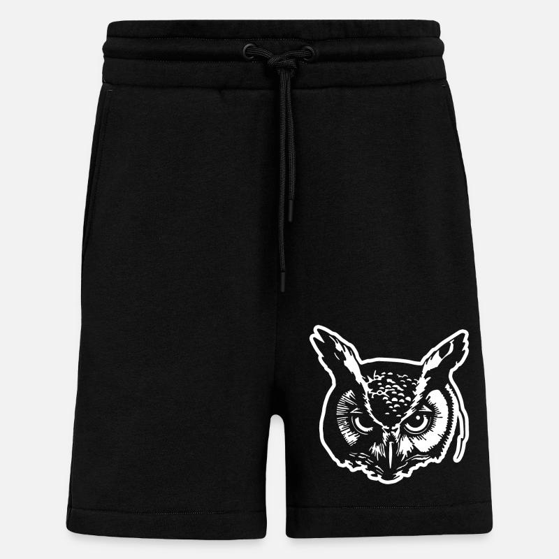 Hibou - Short bio décontracté fabriqué en UE - SOLID BLACK