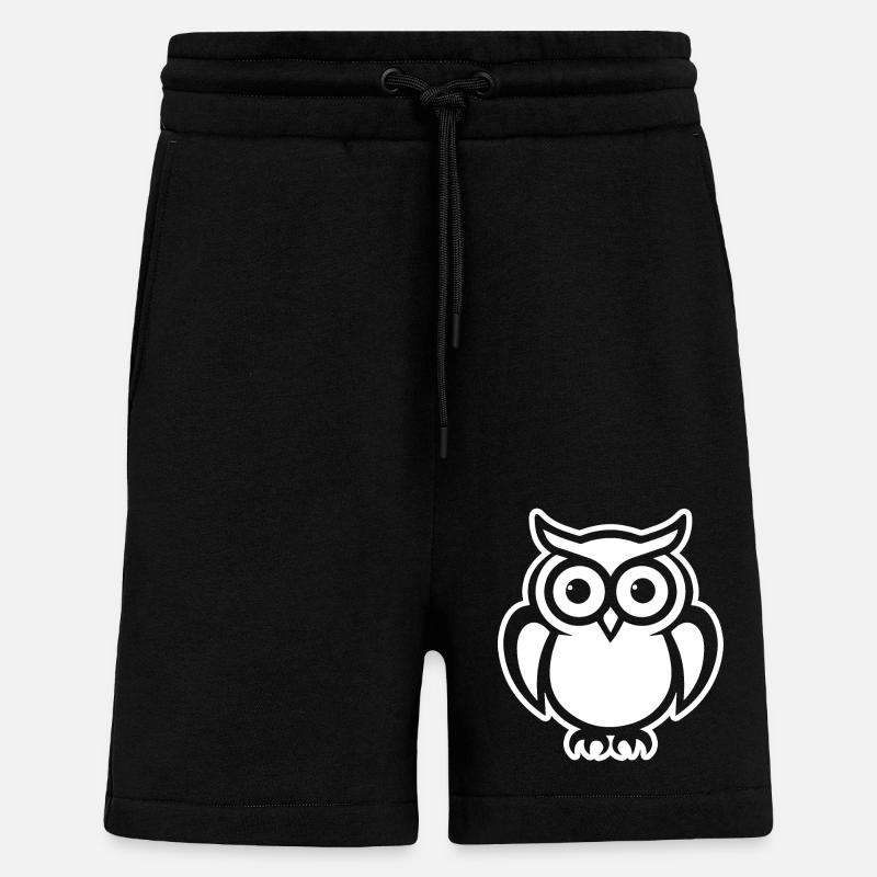 Eule Eulen Vogel - Shorts - made by SPREAD - SOLID BLACK