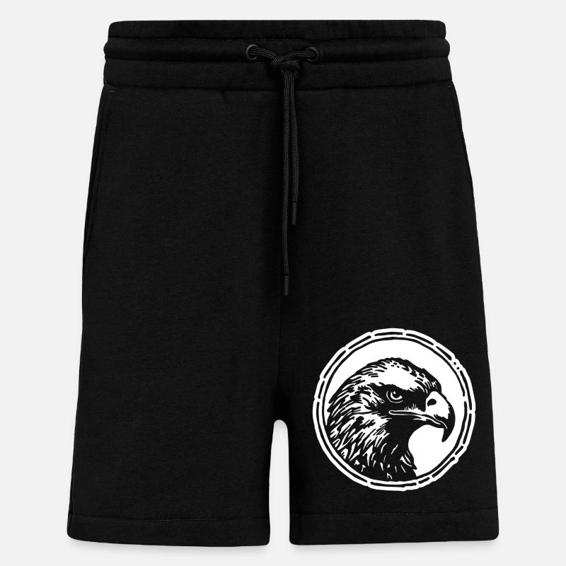Eagle Eagle Head - Shorts - made by SPREAD - SOLID BLACK