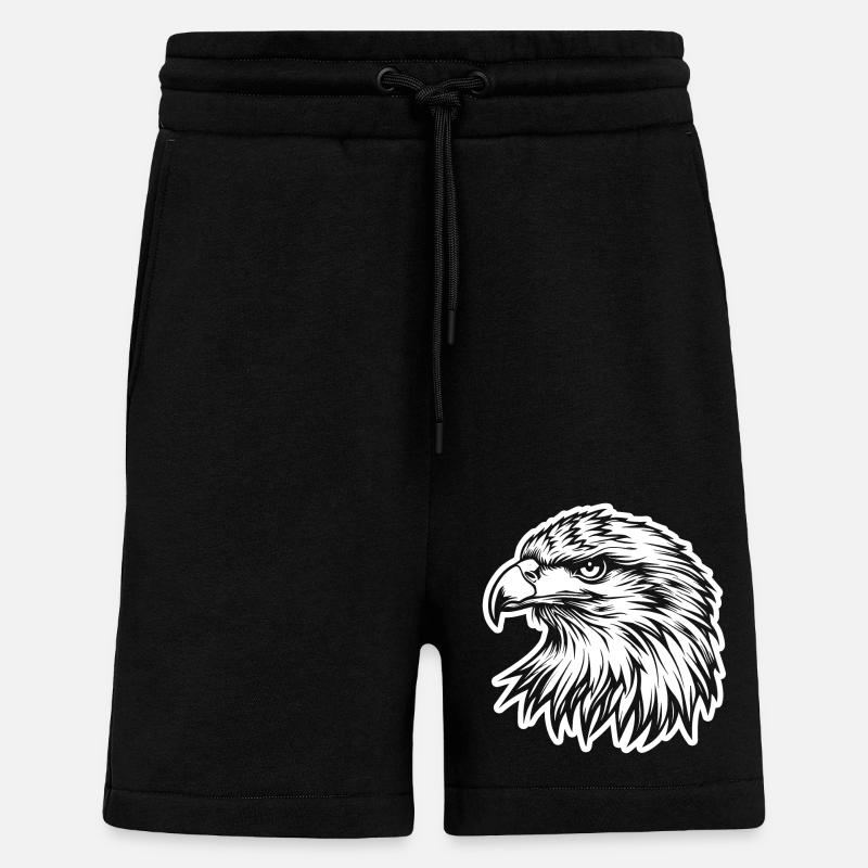 Eagle Eagle Head - Shorts - made by SPREAD - SOLID BLACK