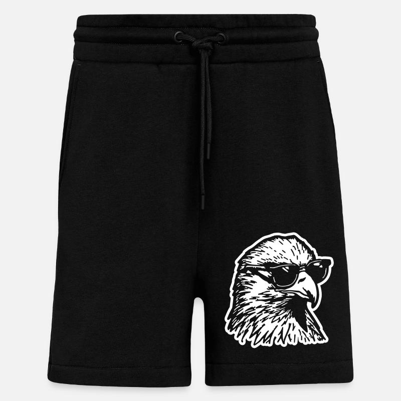 Eagle Eagle Head - Shorts - made by SPREAD - SOLID BLACK