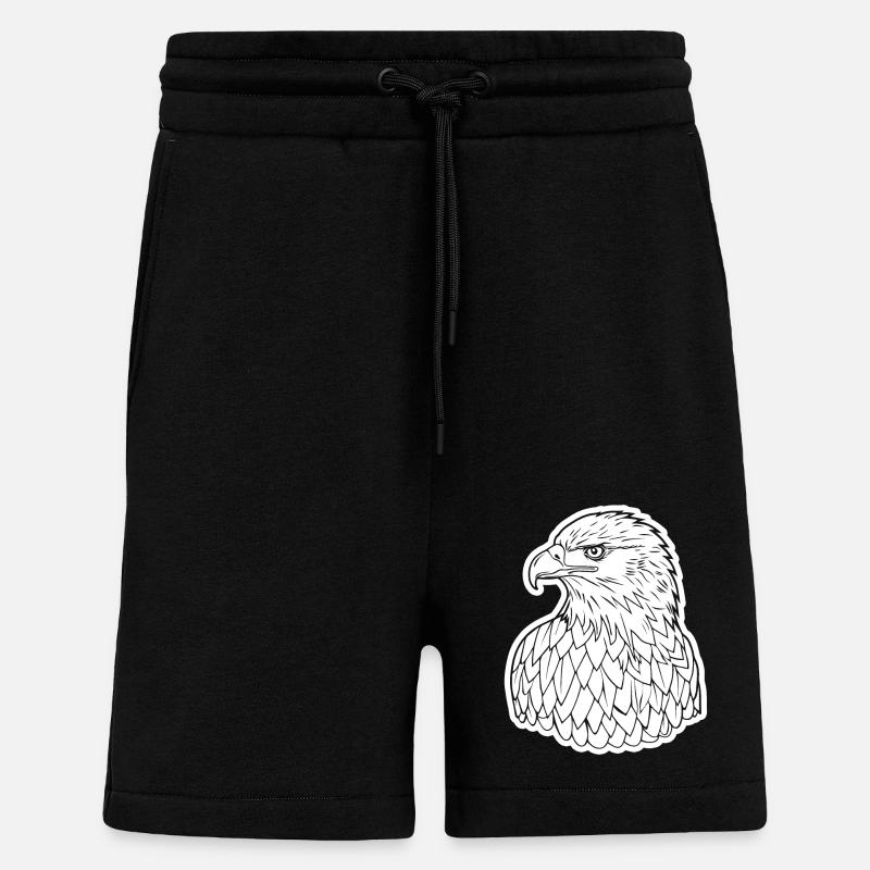 Eagle Eagle Head - Shorts - made by SPREAD - SOLID BLACK