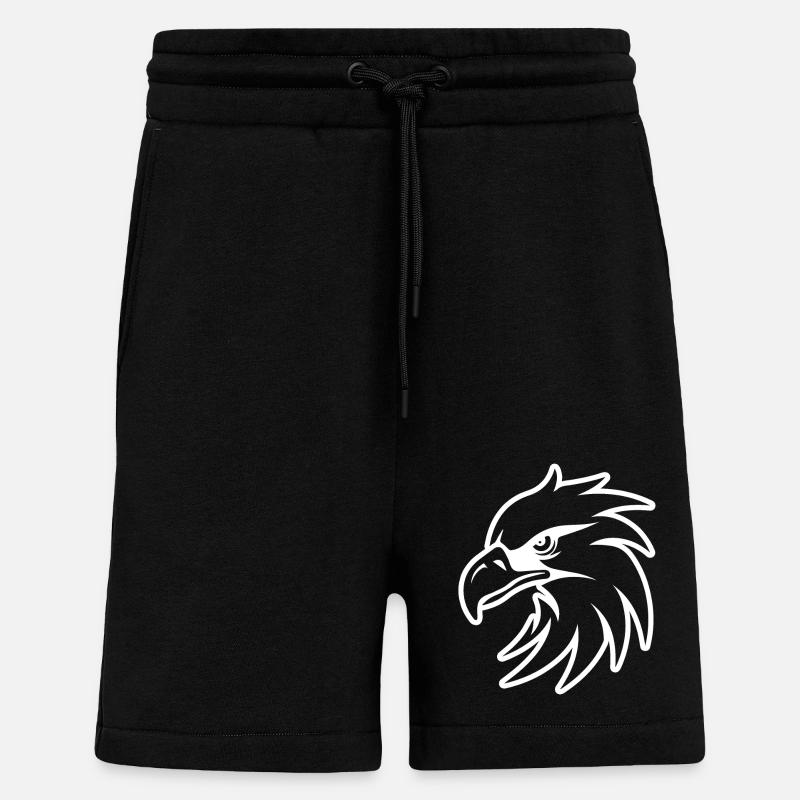 Eagle Eagle Head - Shorts - made by SPREAD - SOLID BLACK