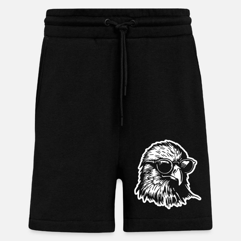 Eagle Eagle Head - Shorts - made by SPREAD - SOLID BLACK