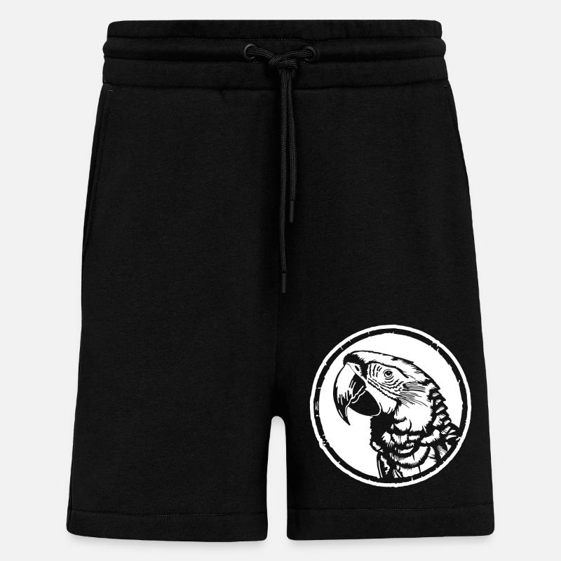 Perroquet oiseau - Short bio décontracté fabriqué en UE - SOLID BLACK