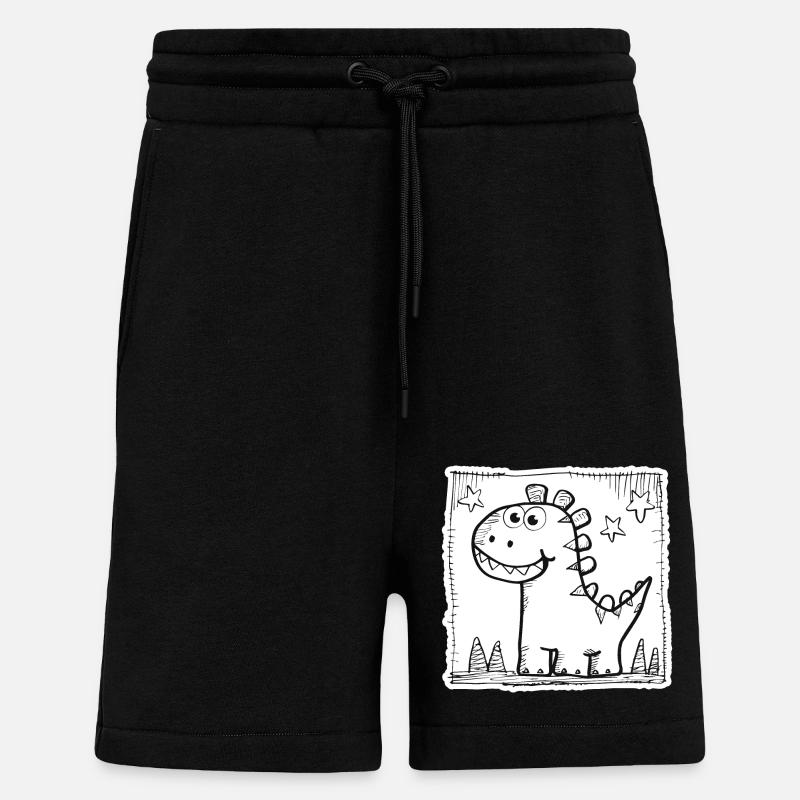 Dinosaur Dino - Shorts - made by SPREAD - SOLID BLACK