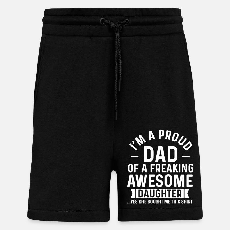 Proud dad daughter - Short bio décontracté fabriqué en UE - SOLID BLACK