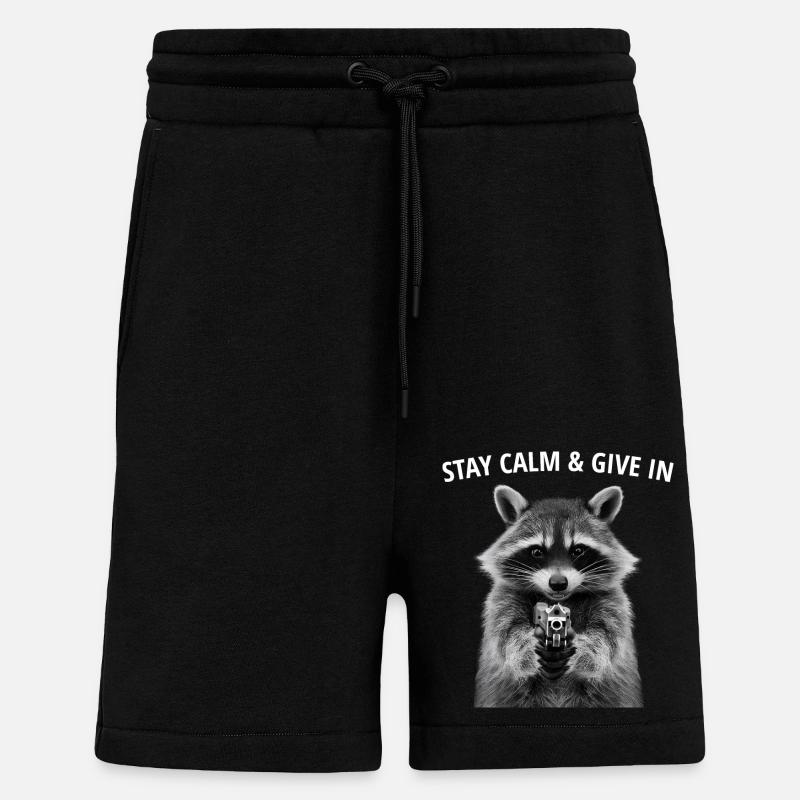 Mème raton laveur - Short bio décontracté fabriqué en UE - SOLID BLACK