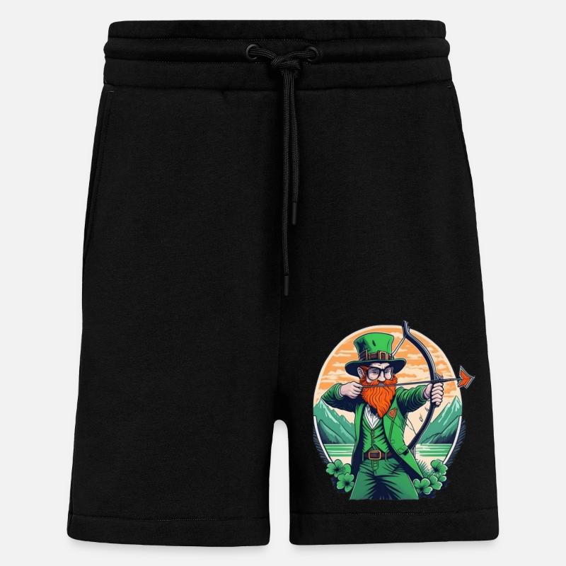 St. Patrick's Day Shamrock Archery - Shorts - made by SPREAD - SOLID BLACK