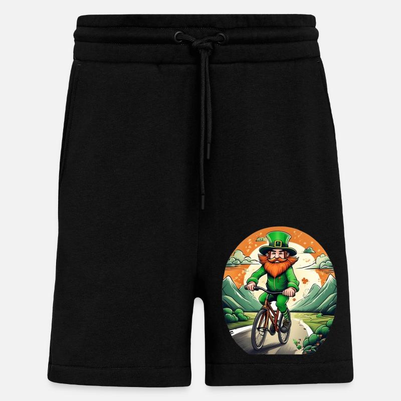 Vélo Trèfle de la Saint-Patrick - Short bio décontracté fabriqué en UE - SOLID BLACK