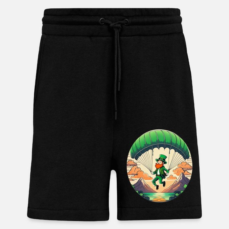 Parapente Trèfle de la Saint-Patrick - Short bio décontracté fabriqué en UE - SOLID BLACK