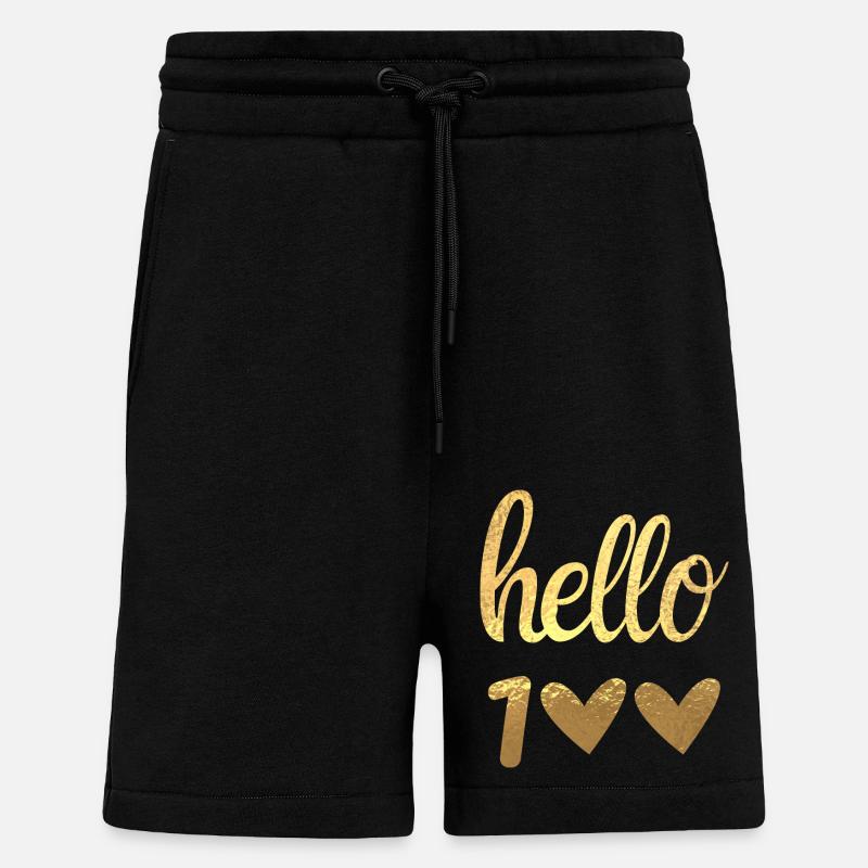Hello 100 Gold - Shorts - made by SPREAD - SOLID BLACK