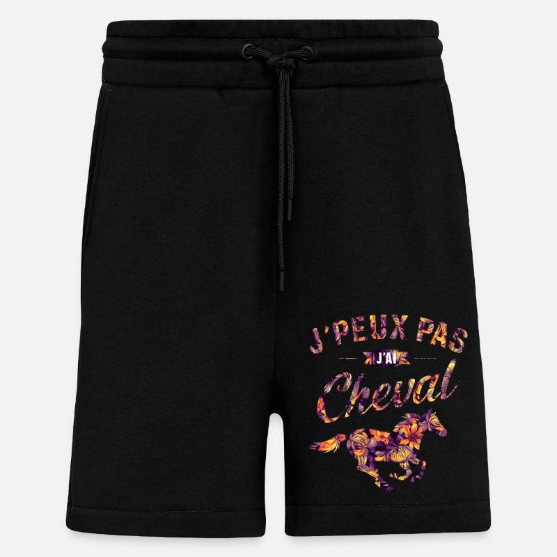 J'peux pas j'ai Cheval - Short bio décontracté fabriqué en UE - SOLID BLACK