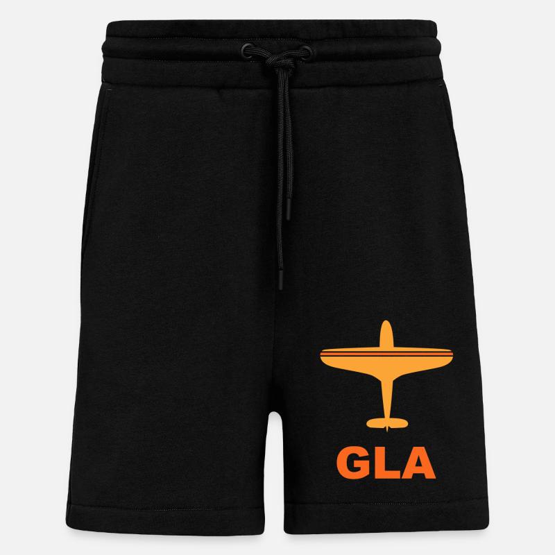 Flughafen Glasgow - GLA - Großbritannien - Shorts - made by SPREAD - SOLID BLACK