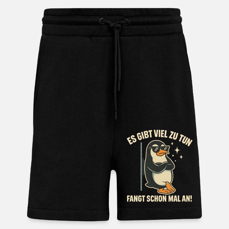 Cool Penguin in Office Job - Shorts - made by SPREAD - SOLID BLACK