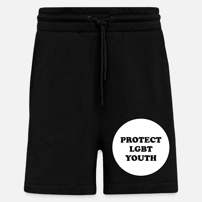 Protéger les jeunes LGBT - Short bio décontracté fabriqué en UE - SOLID BLACK