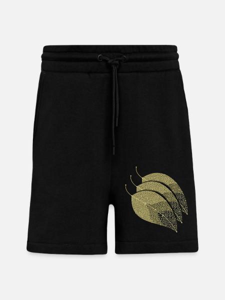 Leaves Decorative - Shorts - made by SPREAD - SOLID BLACK