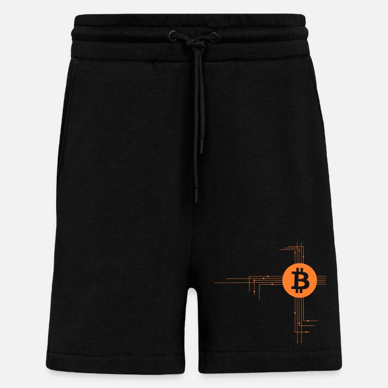 Bitcoin - Short bio décontracté fabriqué en UE - SOLID BLACK