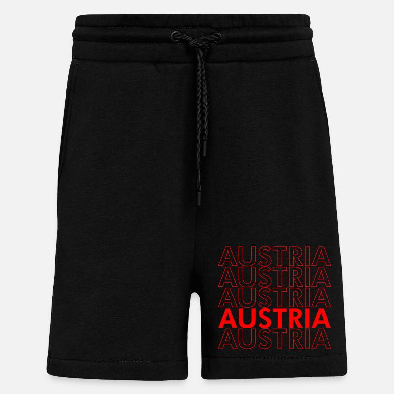 Austria Neon Overprint Pattern - Shorts - made by SPREAD - SOLID BLACK