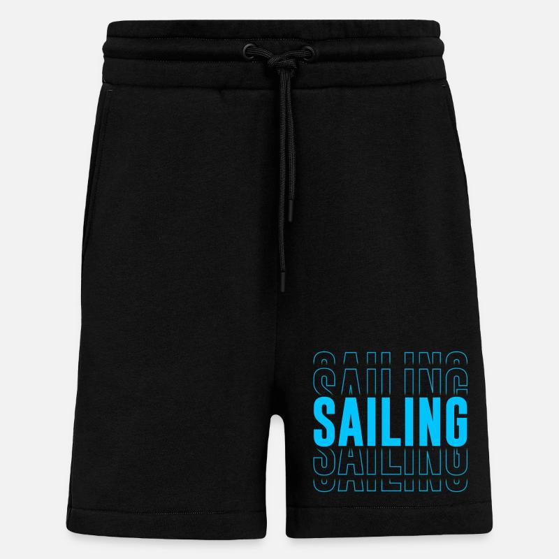 Segeltypografie - Text gestapelt - Shorts - made by SPREAD - SOLID BLACK