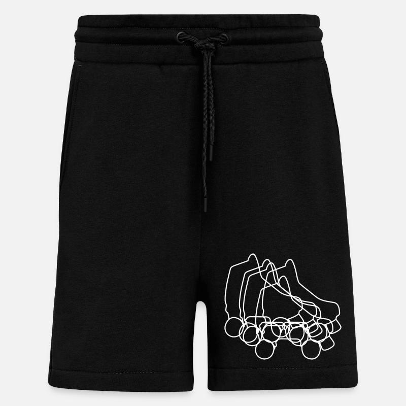 Dessin de patins à roulettes - Short bio décontracté fabriqué en UE - SOLID BLACK