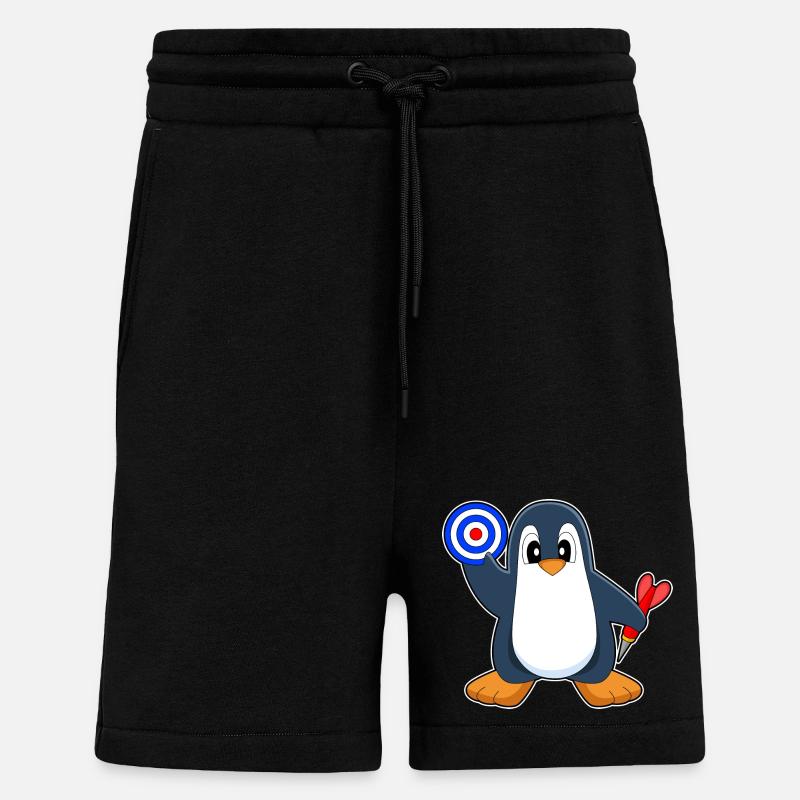 Cible de fléchettes Penguin Dart - Short bio décontracté fabriqué en UE - SOLID BLACK