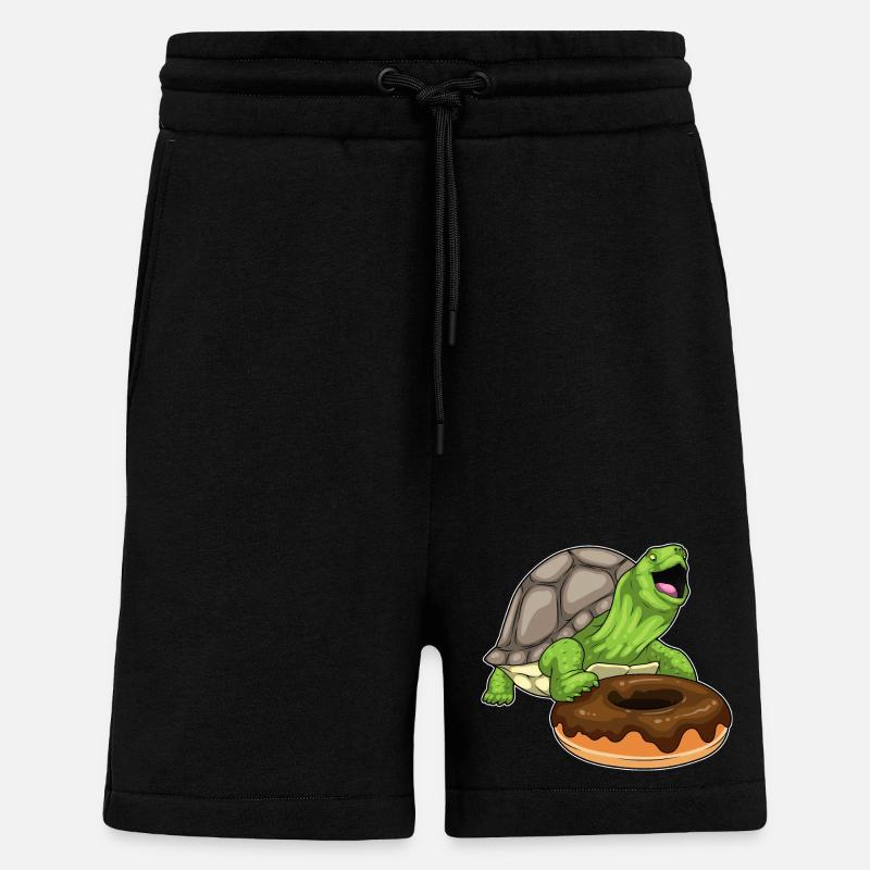 Turtle Donut - Shorts - made by SPREAD - SOLID BLACK