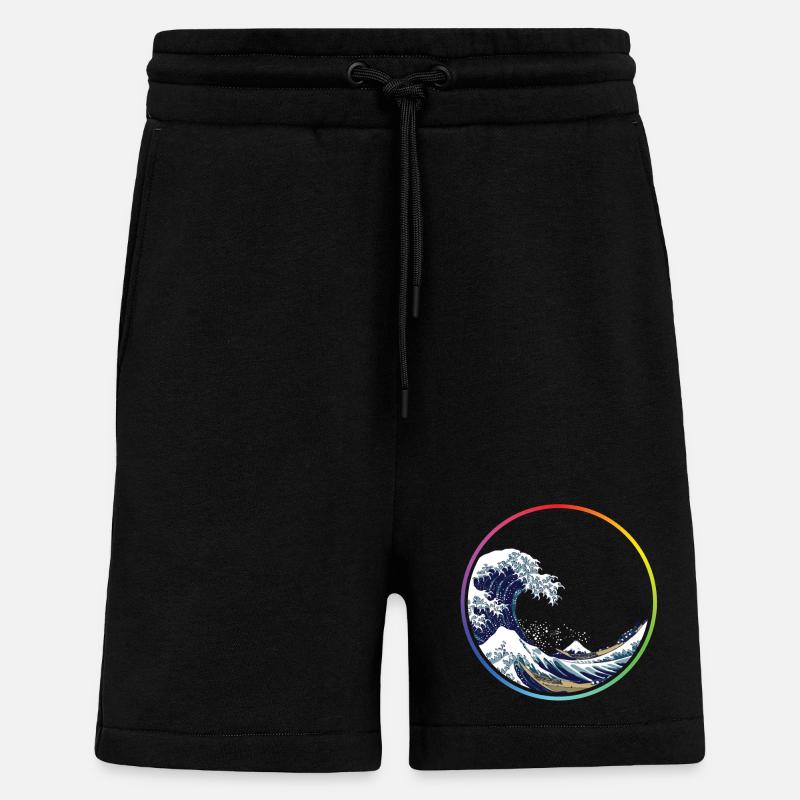 Regenbogen-Wellen-Kreis - Shorts - made by SPREAD - SOLID BLACK