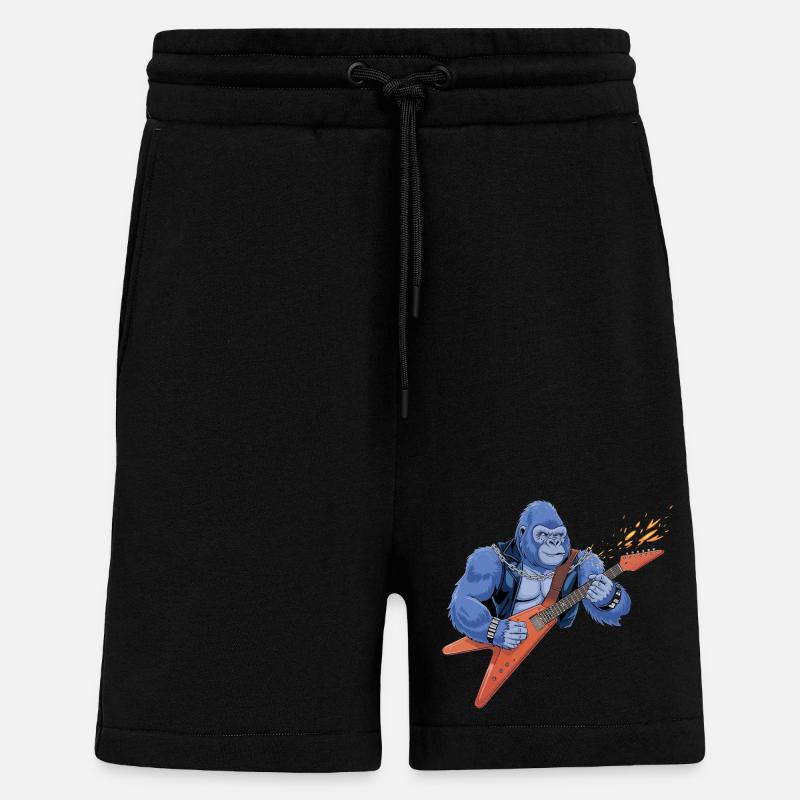 Gorille à bascule - Short bio décontracté fabriqué en UE - SOLID BLACK