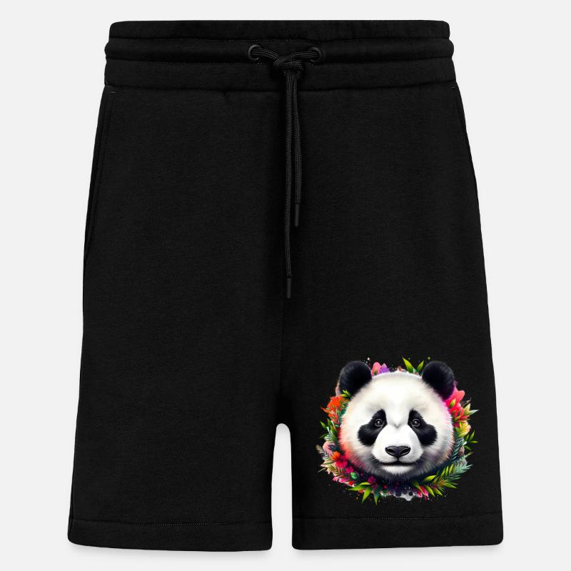 Panda - Short bio décontracté fabriqué en UE - SOLID BLACK