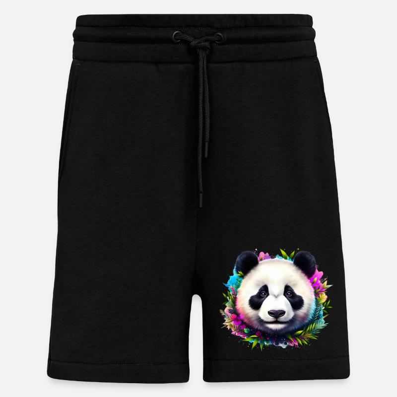 Panda - Short bio décontracté fabriqué en UE - SOLID BLACK