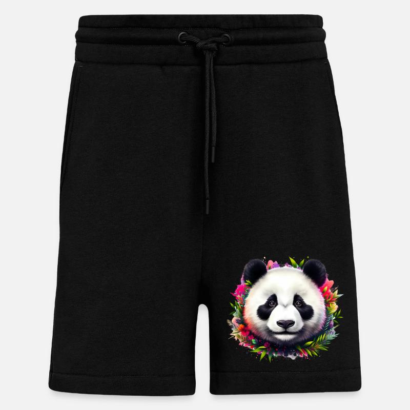 Panda - Short bio décontracté fabriqué en UE - SOLID BLACK