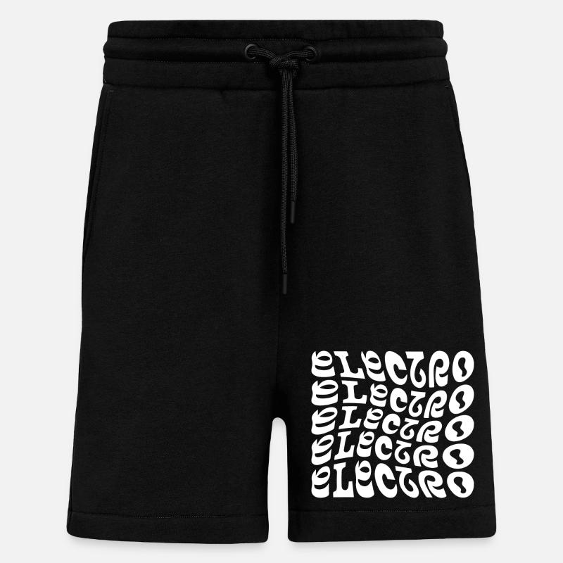 Conception de logo de musique électro - Short bio décontracté fabriqué en UE - SOLID BLACK