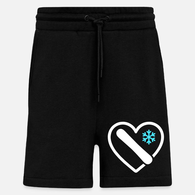 Snowboard Heart Mountain Winter Geschenk - Shorts - made by SPREAD - SOLID BLACK