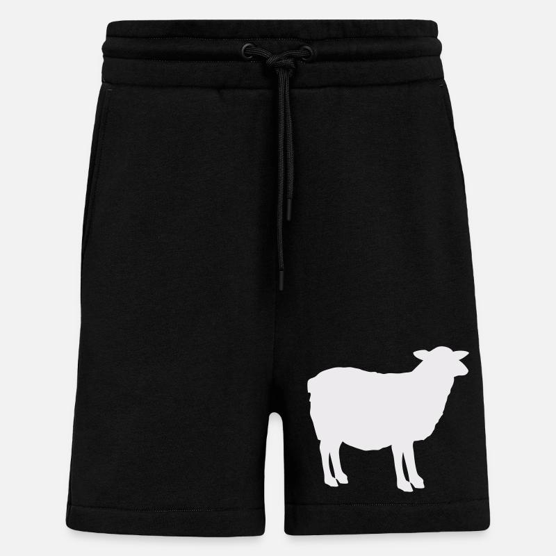 Silhouette de mouton - Short bio décontracté fabriqué en UE - SOLID BLACK