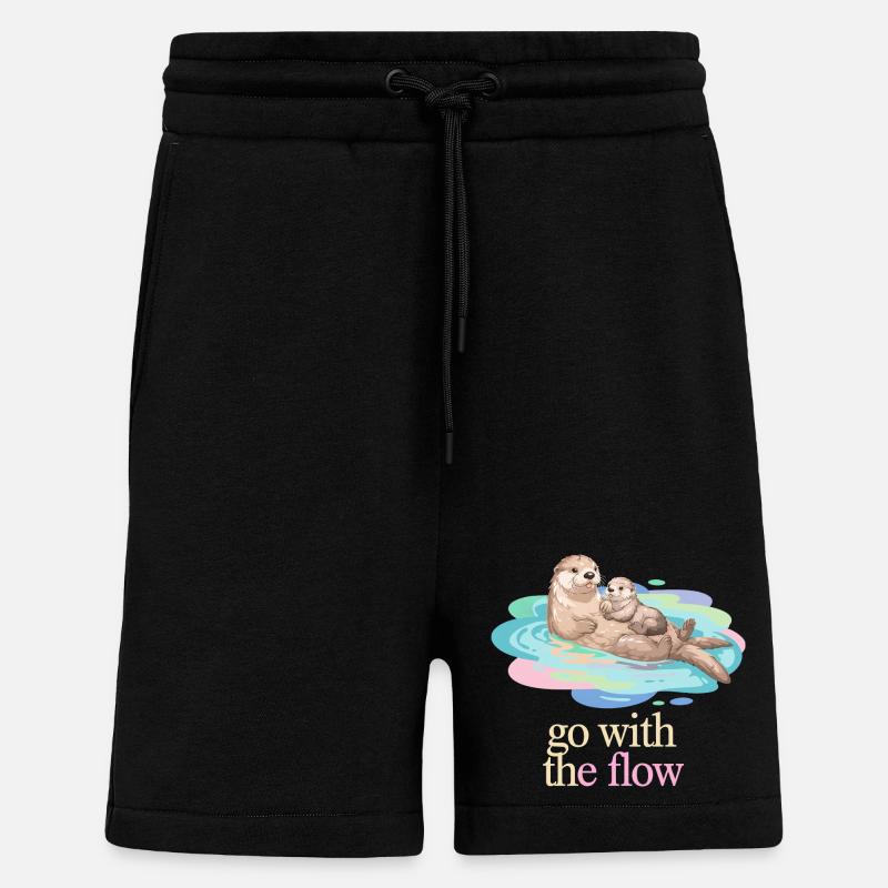 Otter Duo in Pastel Flow - Shorts - made by SPREAD - SOLID BLACK