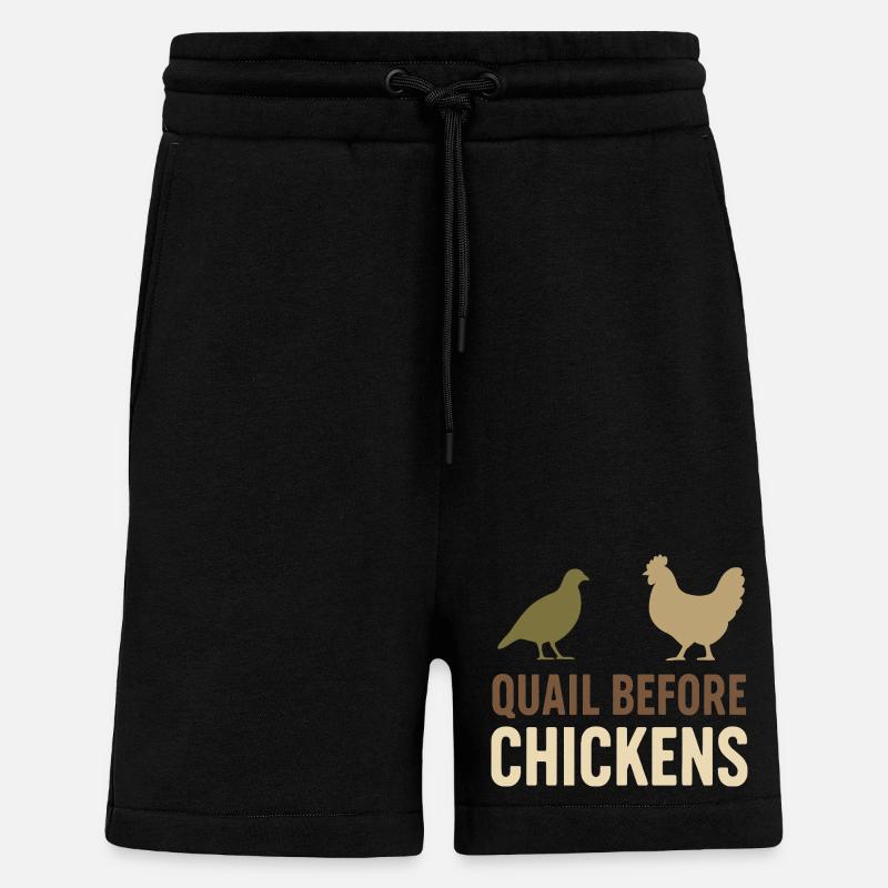Quail Keeper Quail Farmer Backyard Quail - Shorts - made by SPREAD - SOLID BLACK