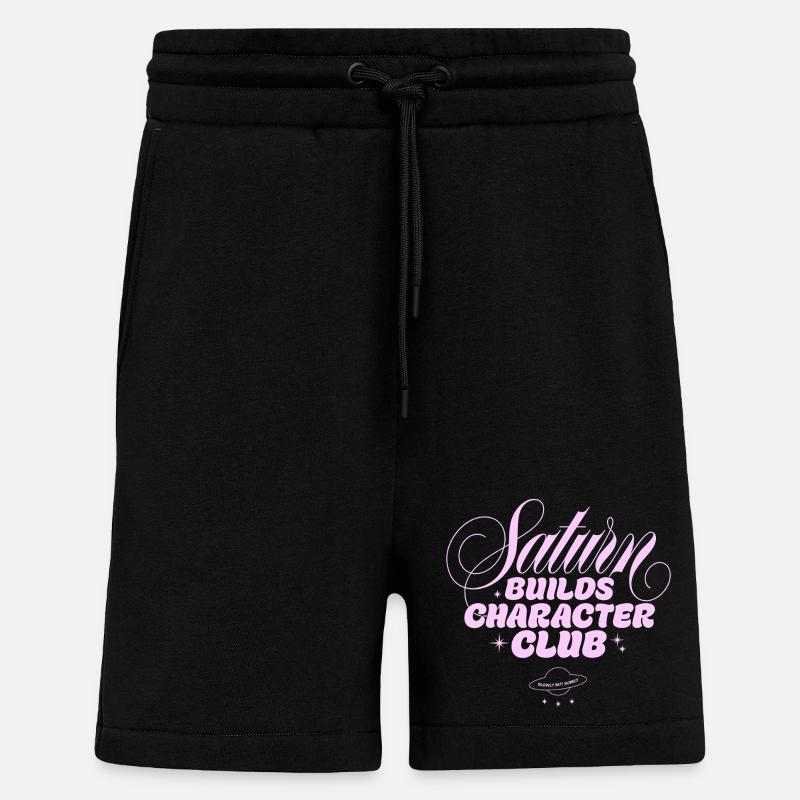 Impression du Saturn Character Club - Short bio décontracté fabriqué en UE - SOLID BLACK