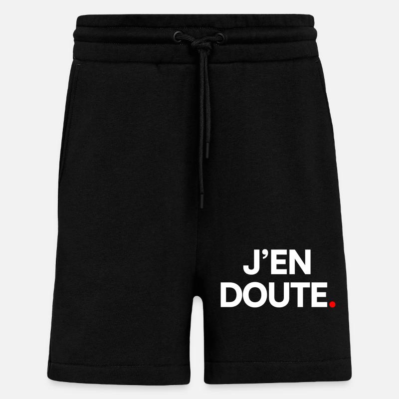 J’en doute - Short bio décontracté fabriqué en UE - SOLID BLACK