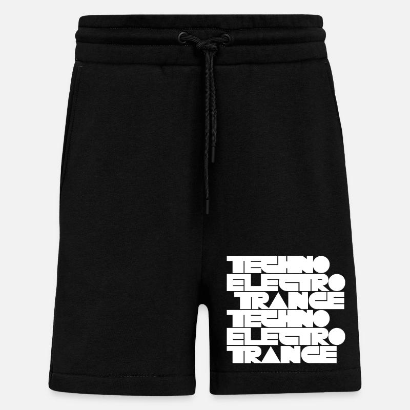 Techno Electro Trance Musik - Shorts - made by SPREAD - SOLID BLACK
